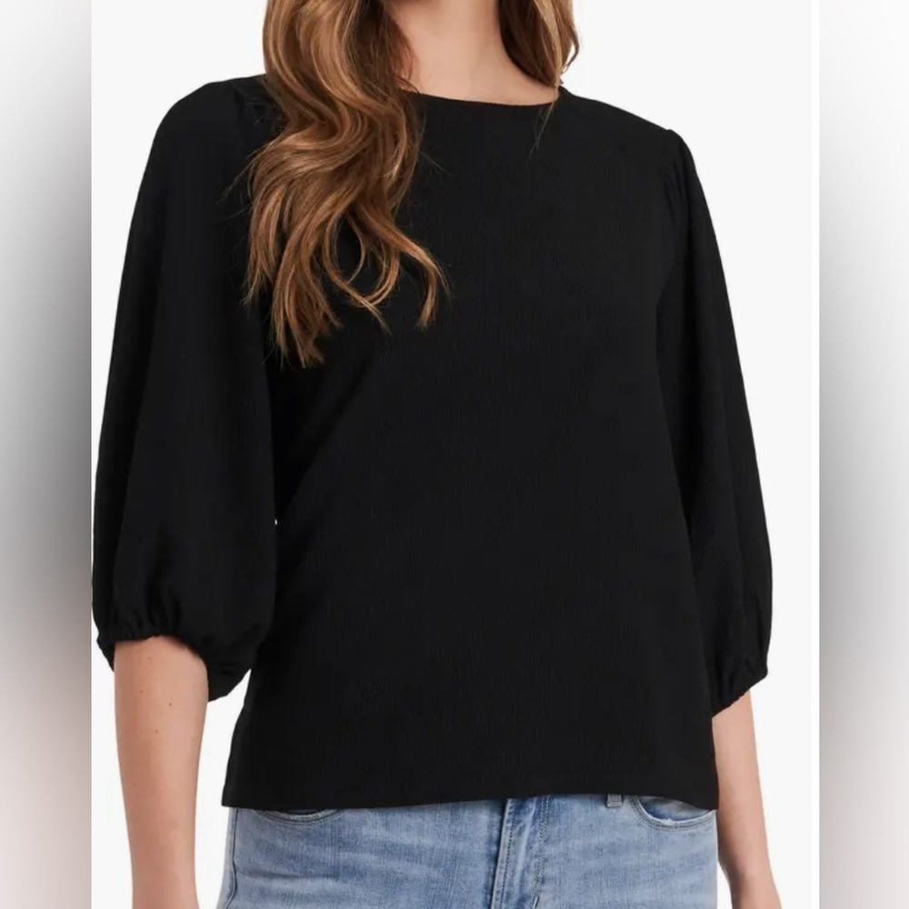 Vince camuto Puff 3/4  sleeve top blouse Ladies size xxs Black